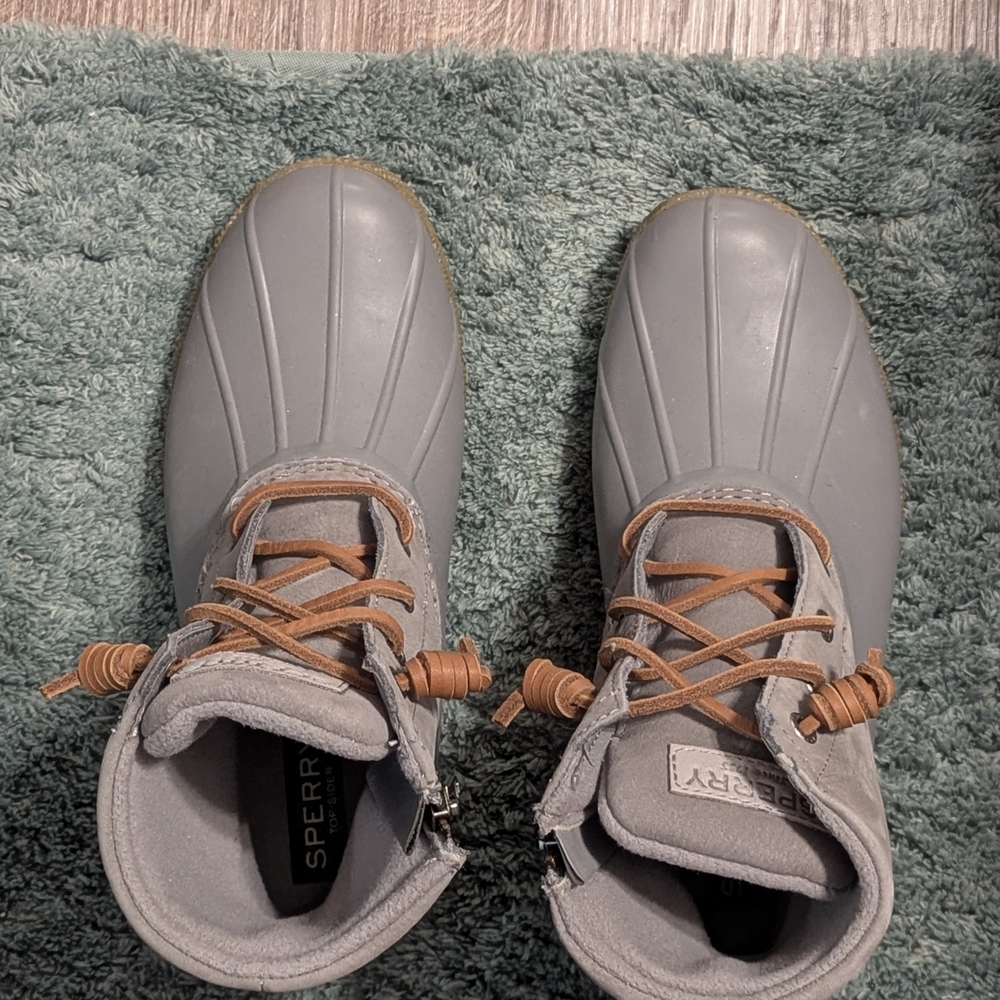 Sperry Gray Top Sider Duck Boots 7